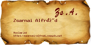 Zsarnai Alfréd névjegykártya